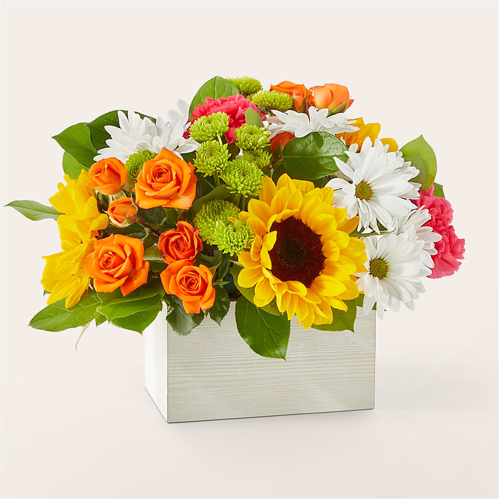 Sun-drenched Blooms Box Bouquet – Taylor Florist, Billerica MA
