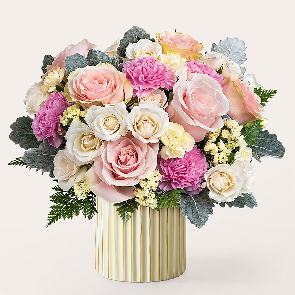 Blissful Moments Bouquet with Ivory Vase – Taylor Florist, Billerica MA