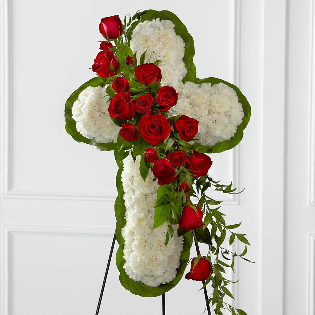 Floral Cross Easel – Taylor Florist, Billerica MA