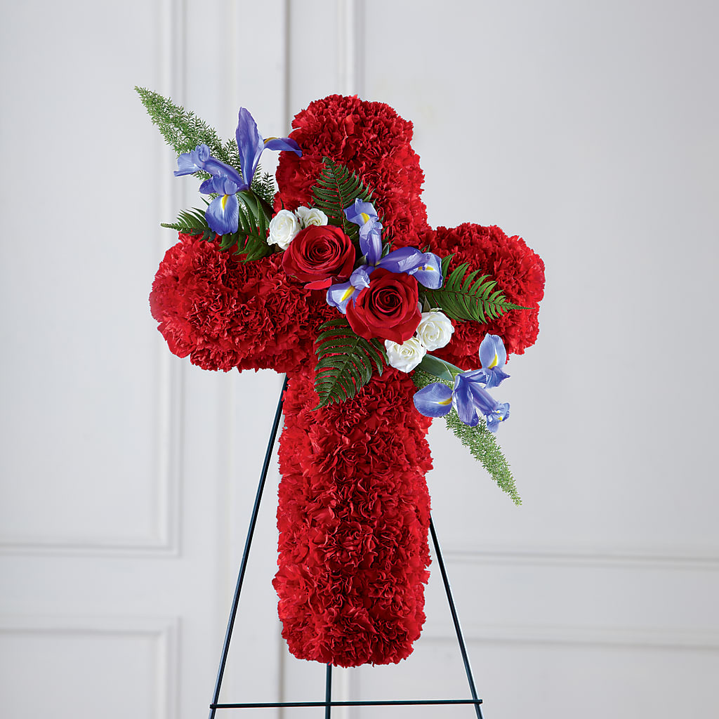 Faithful Hero Floral Cross – Taylor Florist, Billerica MA
