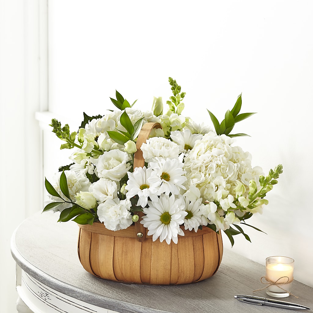 Pure Ivory Basket – Taylor Florist, Billerica MA