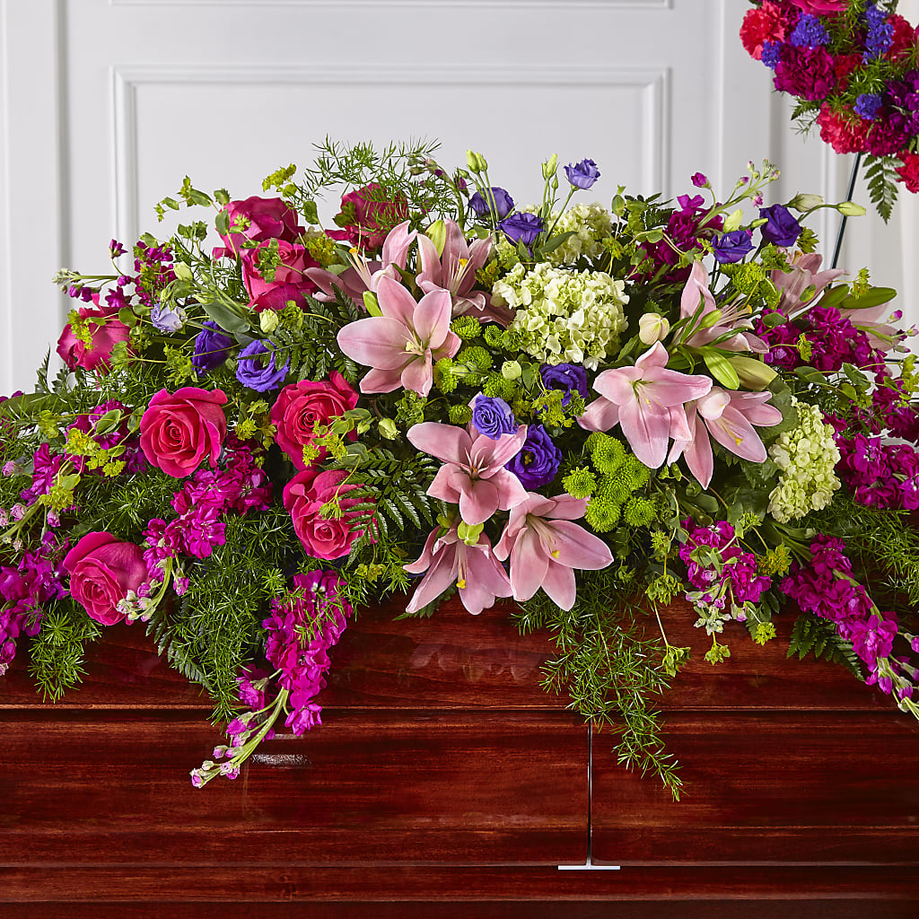 Radiant Tribute Casket Spray – Taylor Florist, Billerica MA