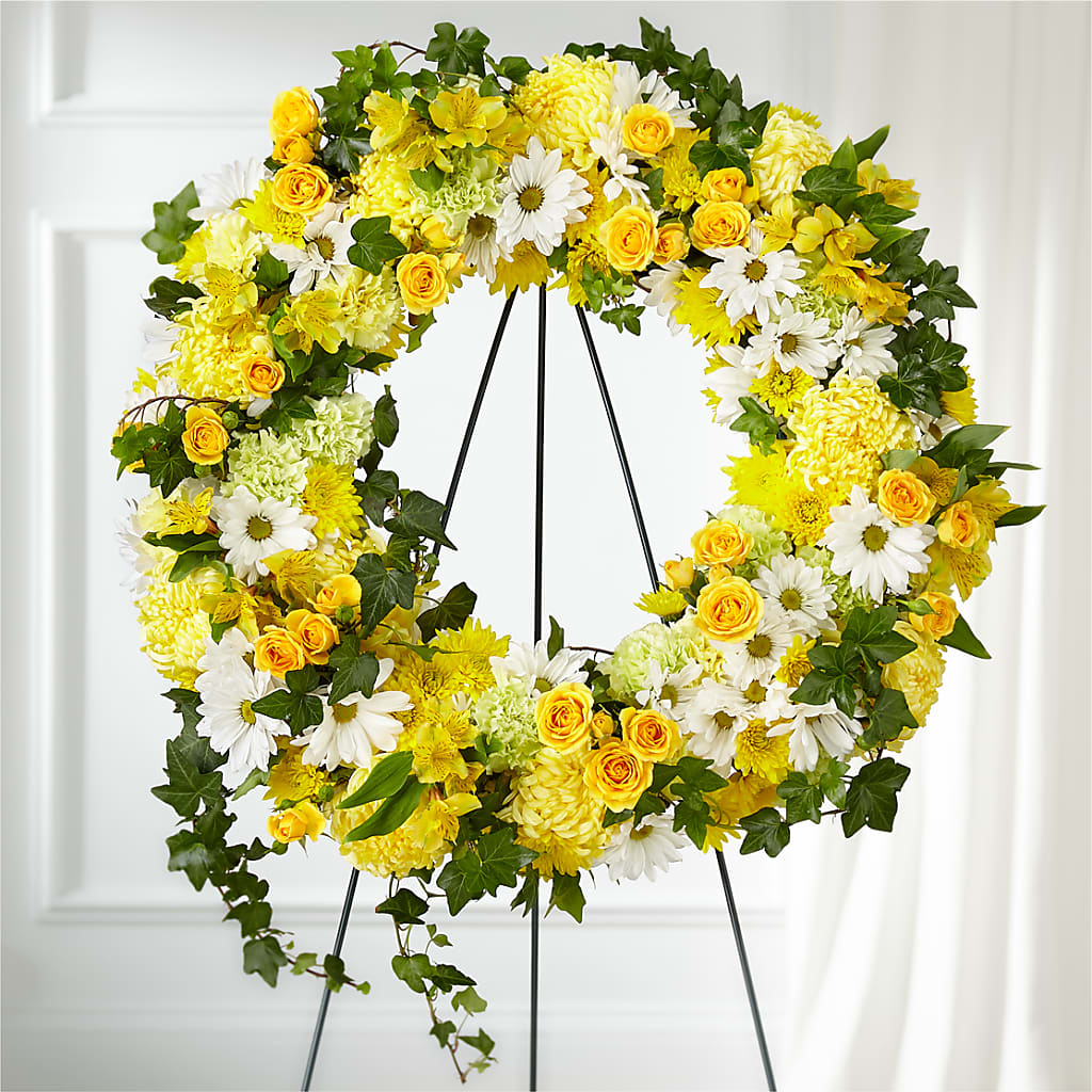 Golden Remembrance Wreath – Taylor Florist, Billerica MA