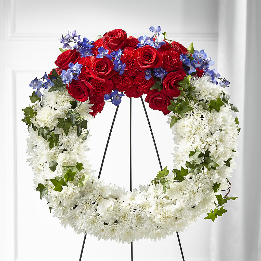 Patriotic Passion Wreath – Taylor Florist, Billerica MA