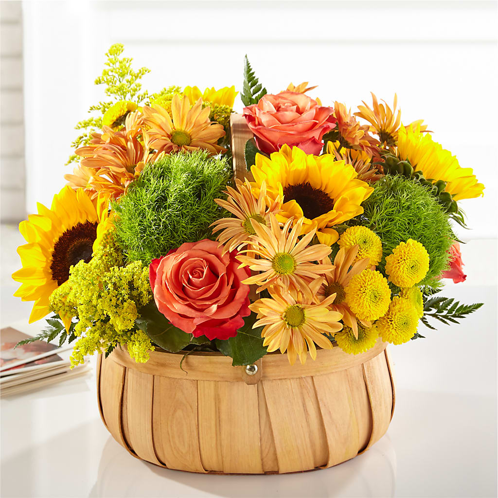 Harvest Sunflower Basket – Taylor Florist, Billerica MA