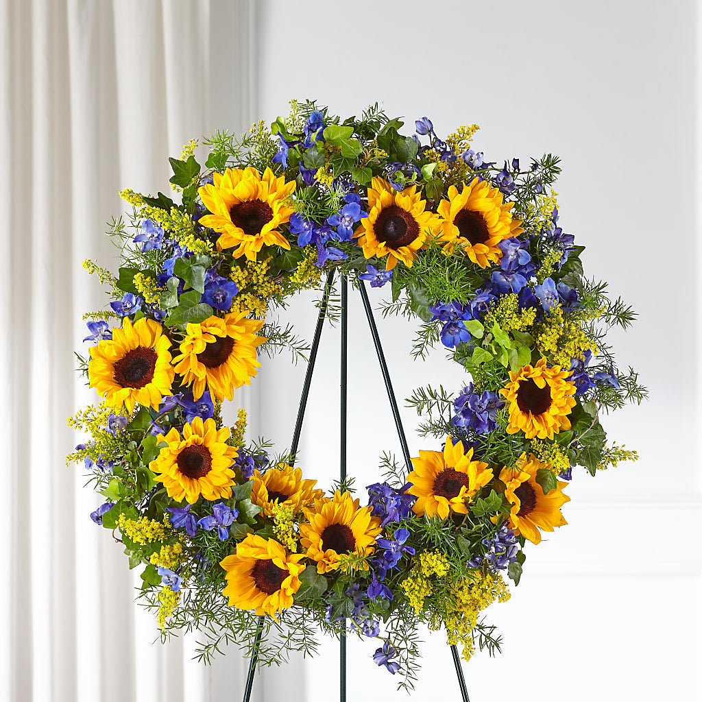 Bright Rays Wreath – Taylor Florist, Billerica MA