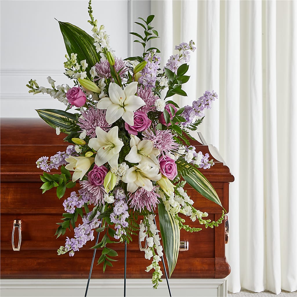 Grateful Hearts Standing Spray – Taylor Florist, Billerica MA