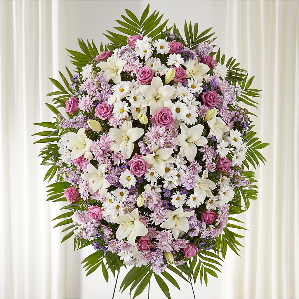 Surrounded by Love Standing Spray – Taylor Florist, Billerica MA