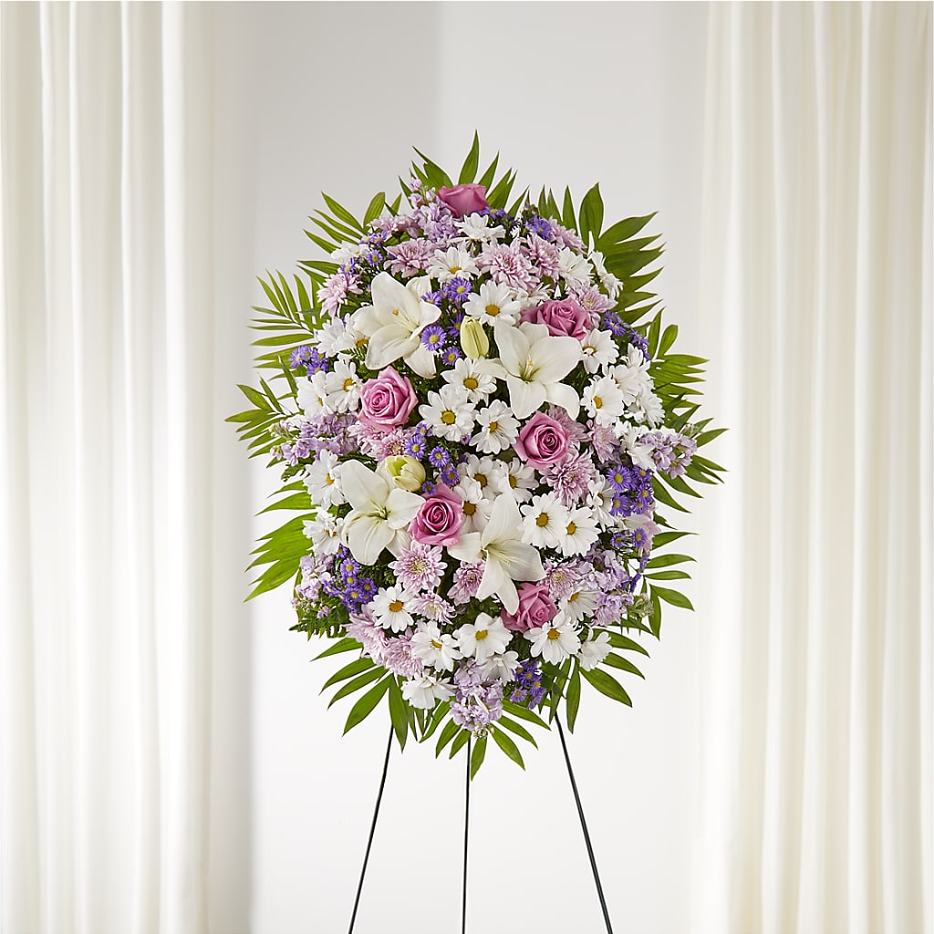 Surrounded by Love Standing Spray – Taylor Florist, Billerica MA