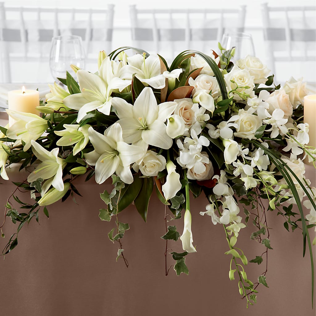 White Linen Arrangement – Taylor Florist, Billerica MA