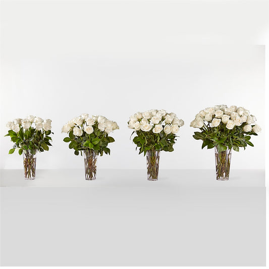 Long Stem White Rose Bouquet –  Taylor Florist, Billerica MA