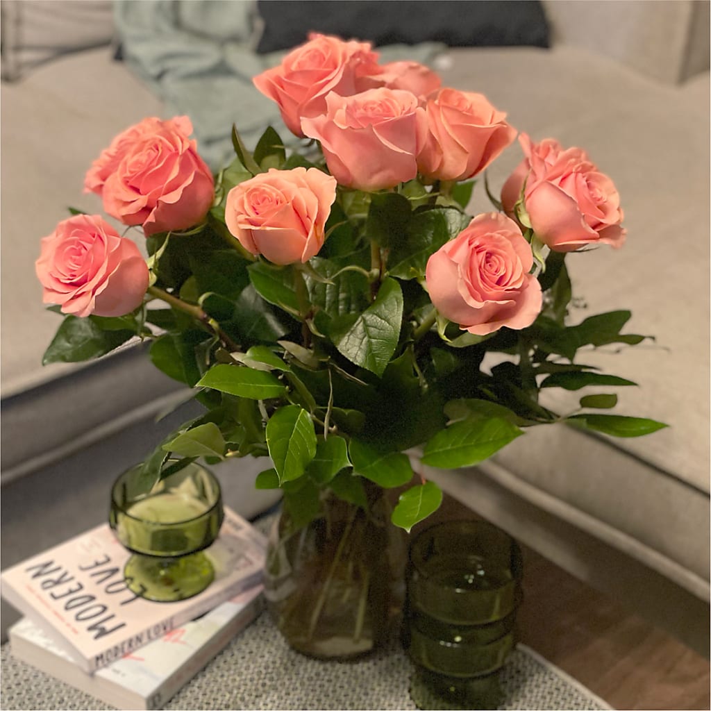 Long Stem Pink Rose Bouquet –  Taylor Florist, Billerica MA