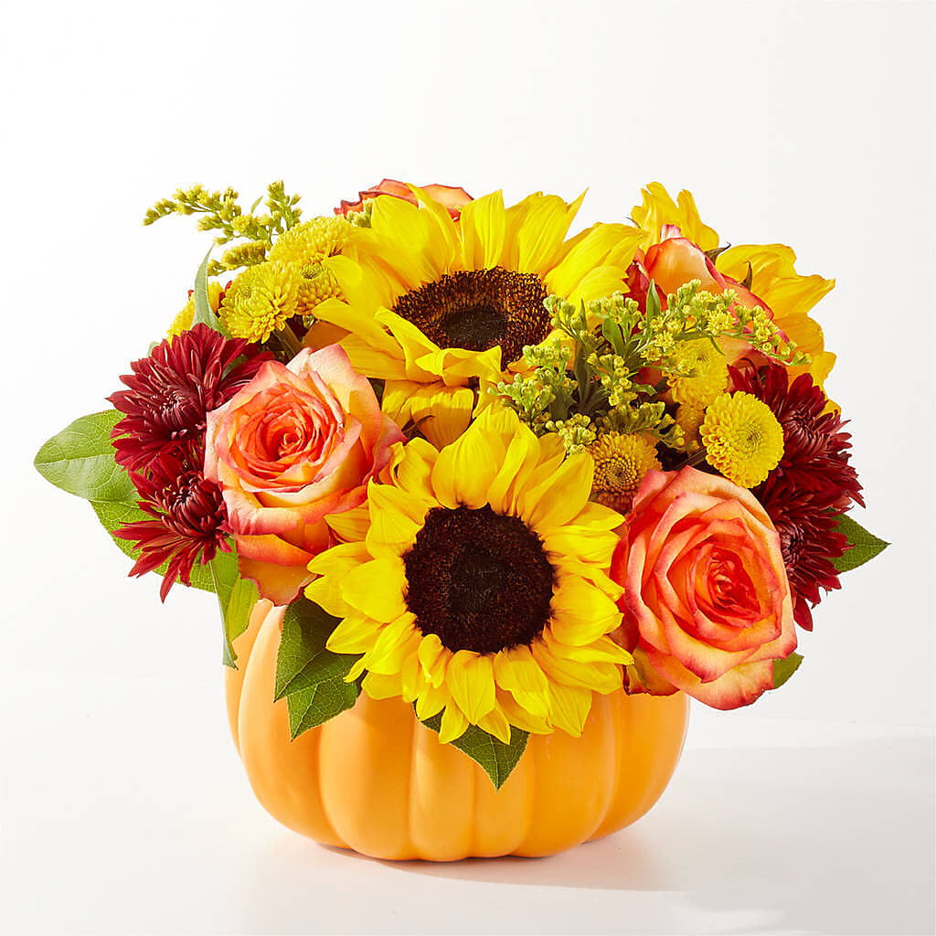 Golden Gourd Pumpkin Bouquet –  Taylor Florist, Billerica MA