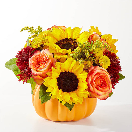 Golden Gourd Pumpkin Bouquet –  Taylor Florist, Billerica MA