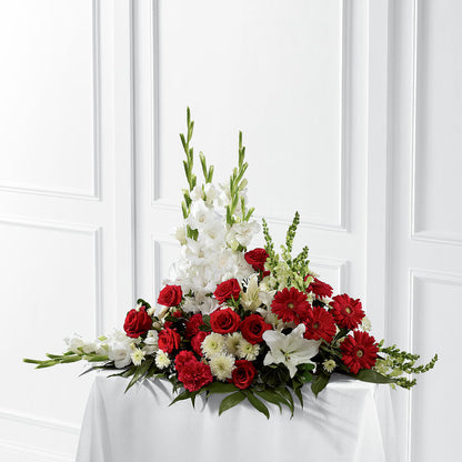 Crimson & White Arrangement –  Taylor Florist, Billerica MA