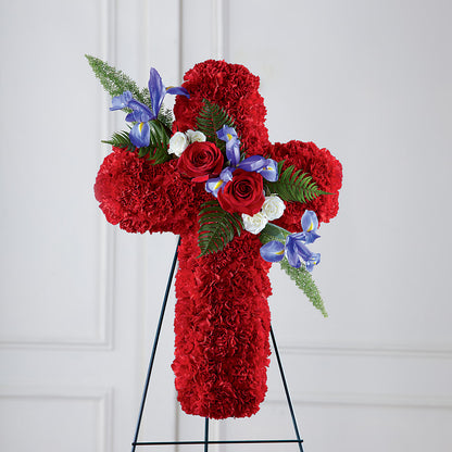 Faithful Hero Floral Cross –  Taylor Florist, Billerica MA