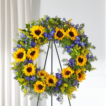Bright Rays Wreath –  Taylor Florist, Billerica MA