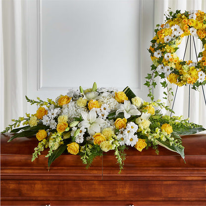 Golden Harmony Casket Spray –  Taylor Florist, Billerica MA