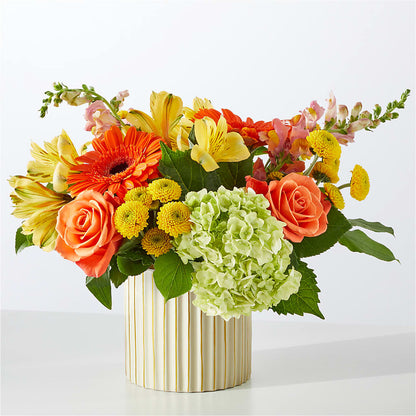 Autumn Sunshine Bouquet with Ivory Vase –  Taylor Florist, Billerica MA