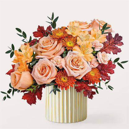 Spiced Latte Bouquet with Ivory Vase –  Taylor Florist, Billerica MA