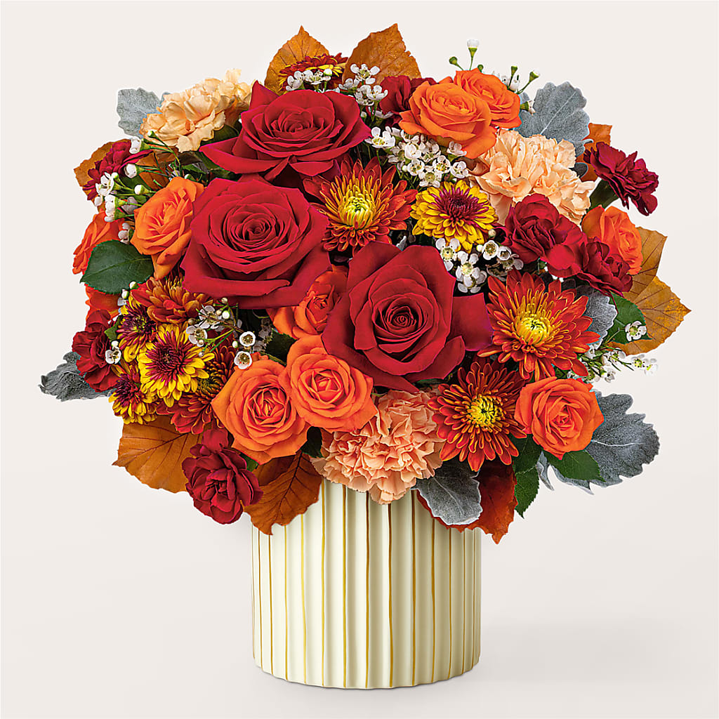 Merlot Bouquet with Ivory Vase –  Taylor Florist, Billerica MA